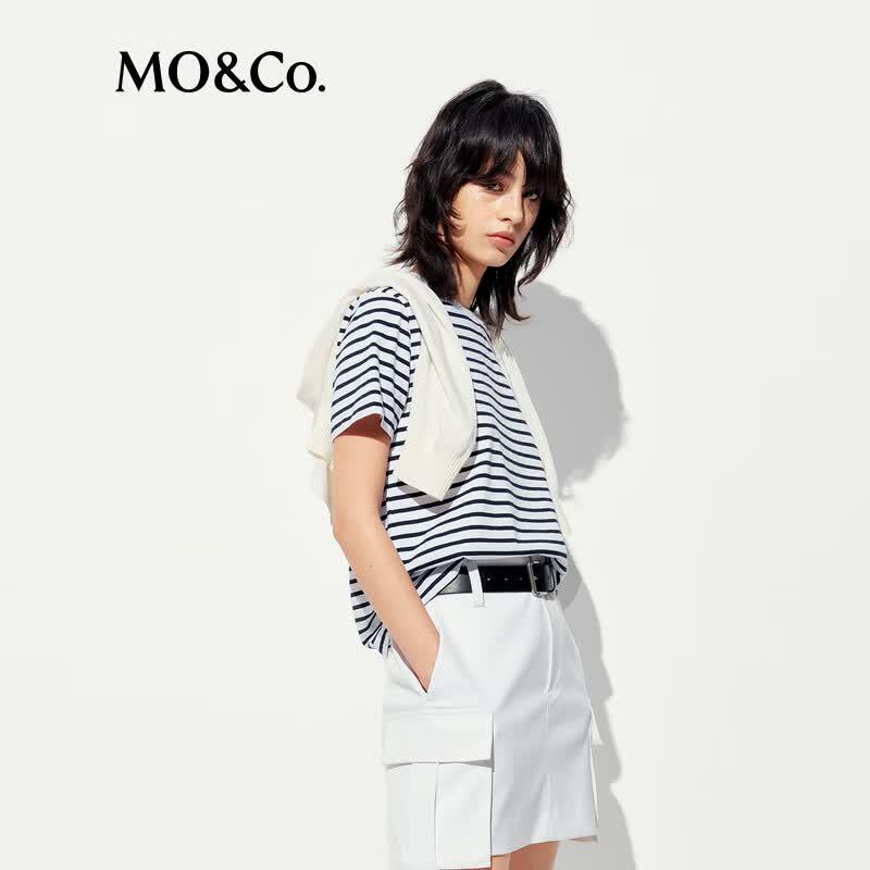 MO&Co. Striped Cotton T-Shirt