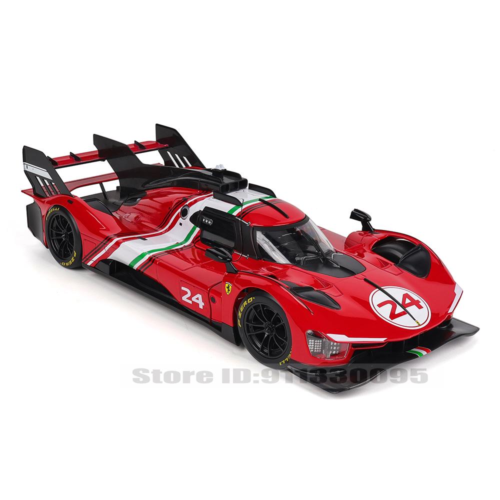 Bburago 1:18 Ferrari 499P LMH 2023 Car Model Boy Big Toy Static Die Cast Vehicles Collectible Model Car Toys