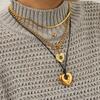 Heart Pendant Necklace Titanium Steel Jewelry Women's Layering Chain Light Luxury Elegant Accessory