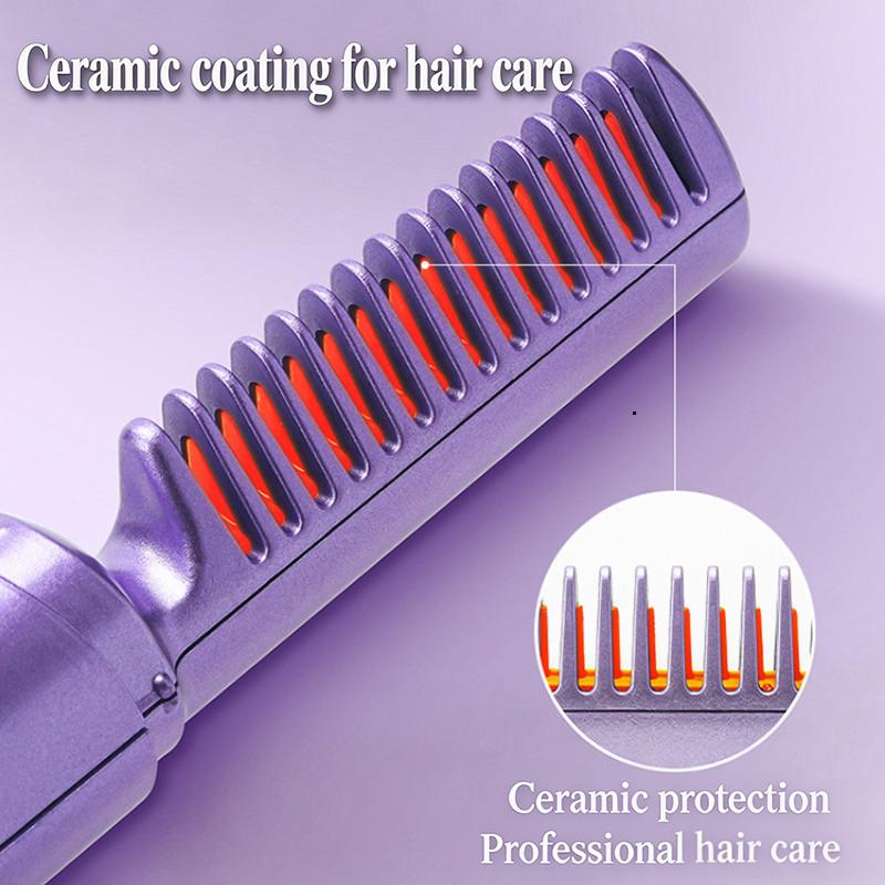 Electric Hair Straightening Comb Curling Brush Multi Use Heated Styling Tool For Home Beauty Routine