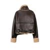 Women's Winter Warm Coat 2024 New Faux Leather Lamb Fleece Thickened Jacket Casual Motorcycle Bike Coat Belt Coat