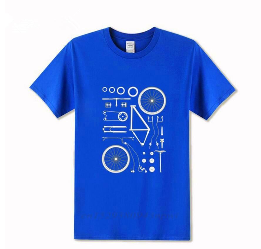 2024 Funny Tshirt Print bicycle MTB T shirts Mountain biker exploded into parts Tee shirt Group Team Clothing tshirt men