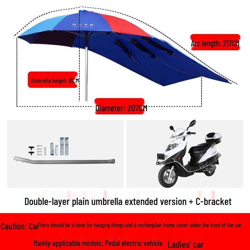 Robuster Sonnenschirm für Motorräder, Dreiräder & Tiefeinsteiger