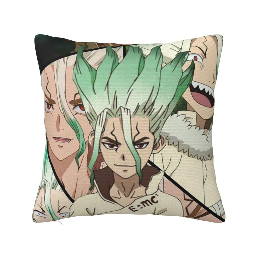 Senku Ishigami Dr Stone Apan Anime Square Pillowcase Cushion Cover Pillow Case Throw Pillow Cover for Home Sofa Living Room