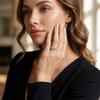Sterling Geometric Stackable Ring With 360 Micro Moissanite Stones Women Minimalist Fashion Finger