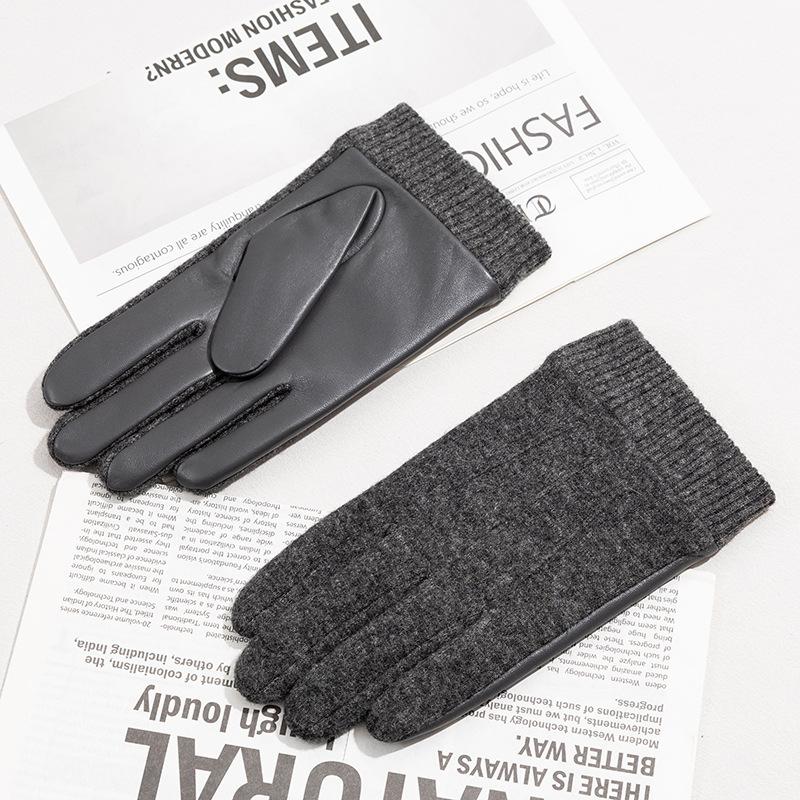 

Перчатки из натуральной кожи Мужские перчатки из шерсти, кашемира и овчины Зимняя теплая одежда и аксессуары для велоспорта Перчатки с пальцами L size