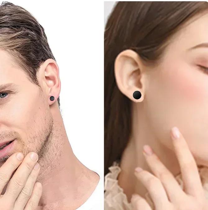 2 Pezzi Clip per Orecchie Magnetiche Orecchini a Bottone Senza Foratura Magnete Forte Finto Piercing Gioielli per Donna Uomo Clip per Orecchie per Bambini Ragazze