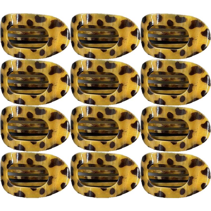 Leopard Print Oval Frosted Hair Clip Women's High-end Versatile Duckbill Clip Hair Accessories