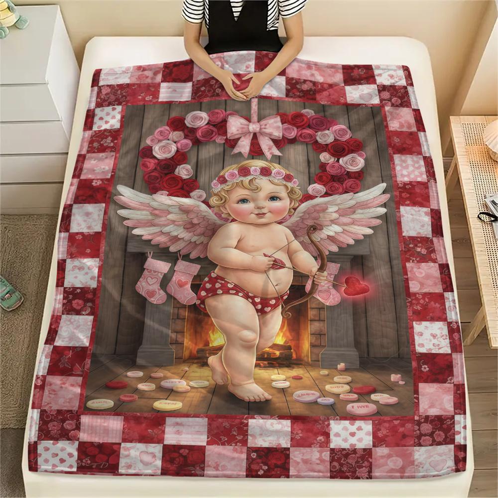 1 Stück Flanelldecke mit Cartoon-Druck, Hohe Qualität, Bequem für alle Jahreszeiten, Heimdekoration, Wärme und Komfort, Perfekt als Weihnachts- oder Geburtstagsgeschenk