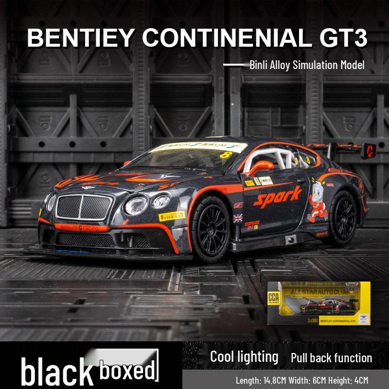 

Caipo Bentley Continental GT3 Macau Edition Alloy Car Model with Sound, Light, and Openable Doors - Collectible Toy Ornament.