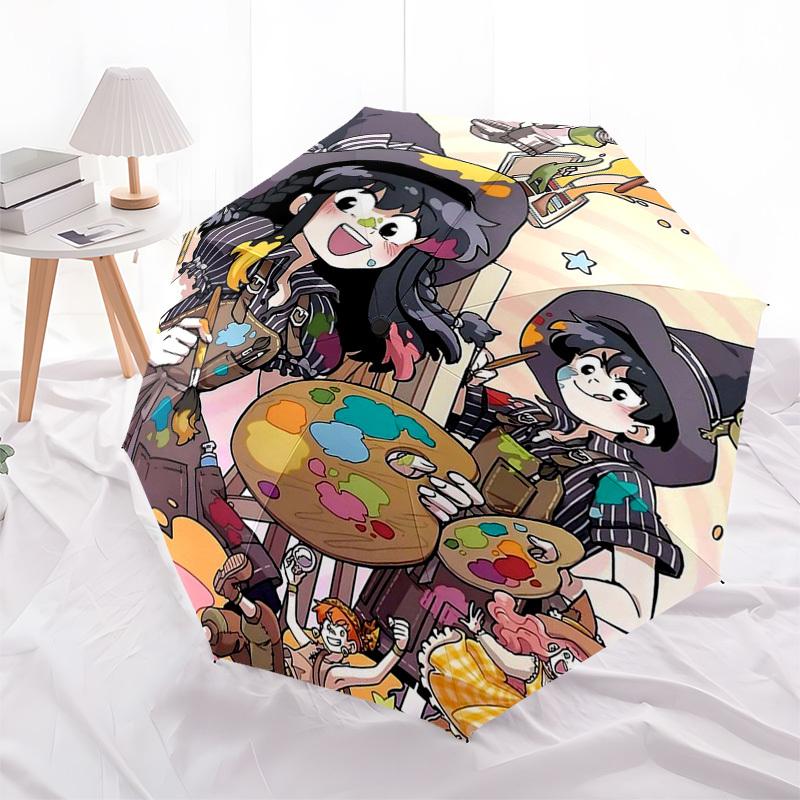 1pc Outdoor Umbrella with Magical Artist Characters - Automatic Opening & Closing, Portable 3-Fold Design, 8-Rib Iron Frame, Perfect Gift for Fan