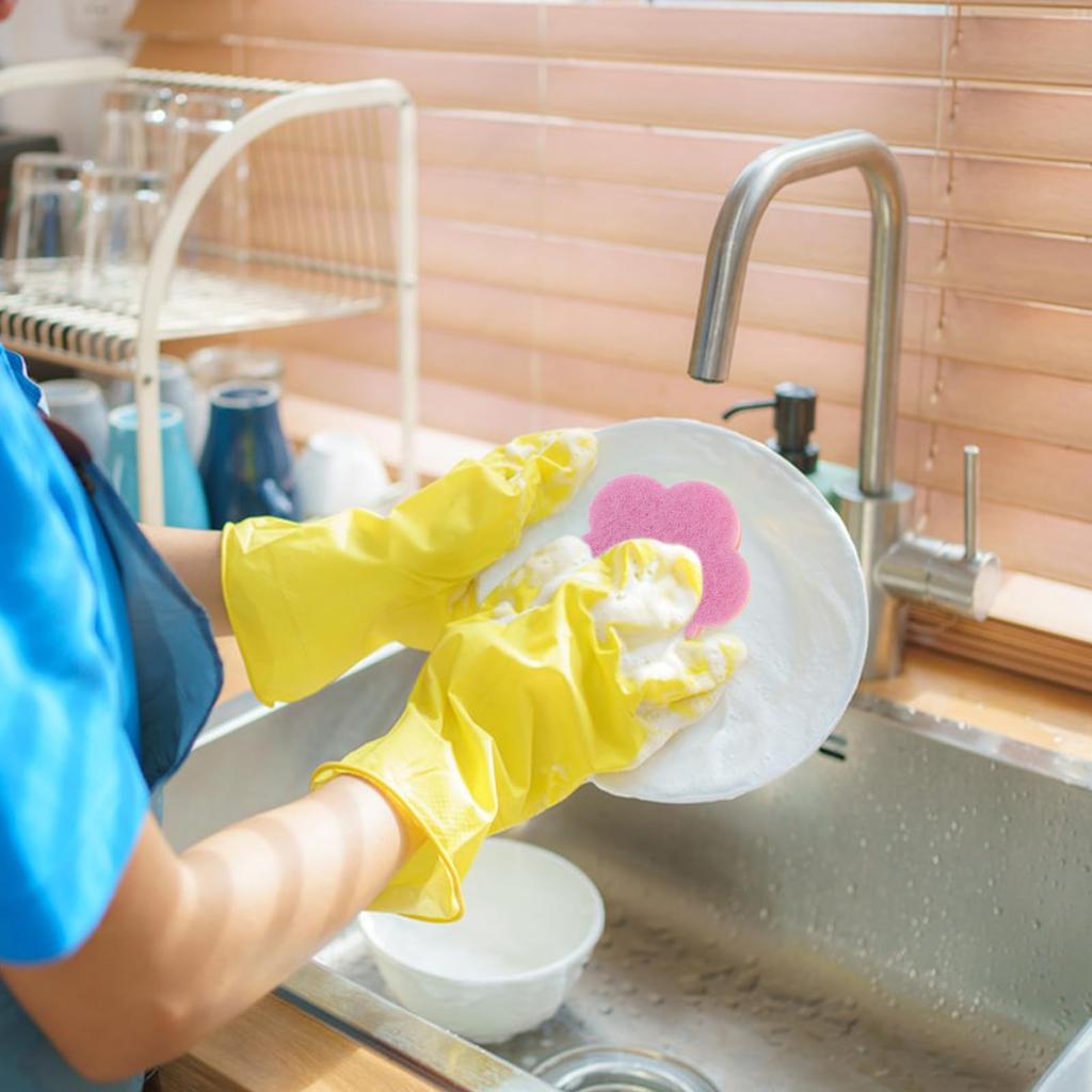 LEDMOMO Sponge for 10 Sponge for Sponge Sponge Cloth for Flower Shape Kitchen, Pieces, Dishwashing, Scratch-Free, Antibacterial, Dishwashing, Foaming,