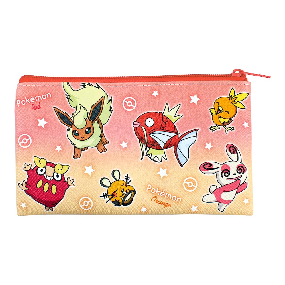 Tees Factory and Pachirisu Flat Multi Pouch Orange Pokémon Charizard, Booster, Dedenne, Teddy, Viridama, Hogtail, Darumaka, Sharitatsu, Torchic,