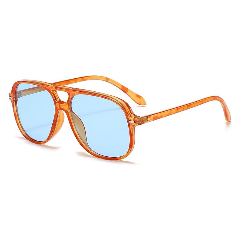 European & American Stylish Unisex Double Bridge Sunglasses - Trendy, Versatile, Large Frame for Outdoor Sun Protection