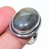 Natural Labradorite Gemstone 925 Sterling Silver Jewelry Ring Size 8 AR-17114