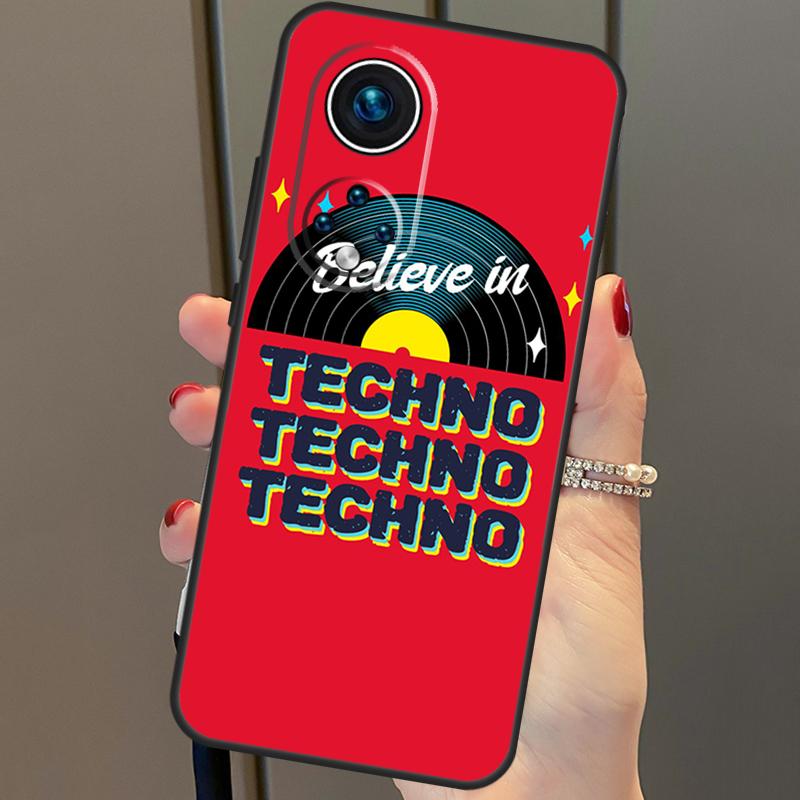 Love Techno Music Quotes Case For Honor X8a X9a X7a X6a X7 X8 X9 X9b X8b Honor 90 70 50 10 Lite Magic 6 5 Pro Cover