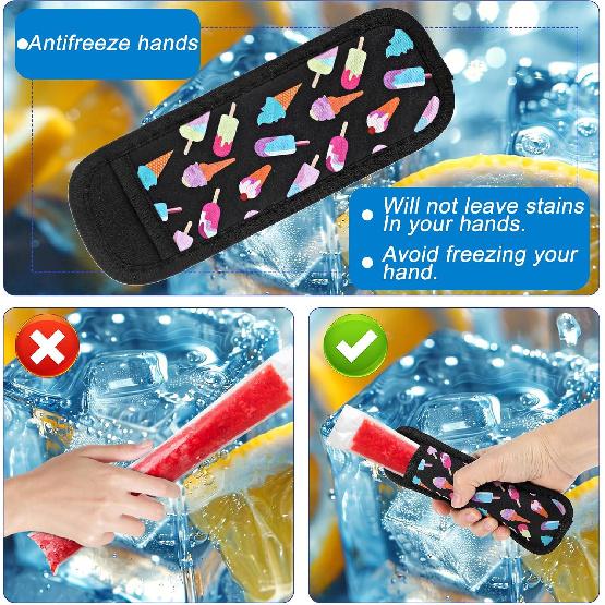 4 Pcs Ice Pop Sleeves Popsicle Holder Freeze Popsicle Holders Popsicle Holders For Kids Reble Washable Painting Freeze Pops ulator Sleeves No Drips