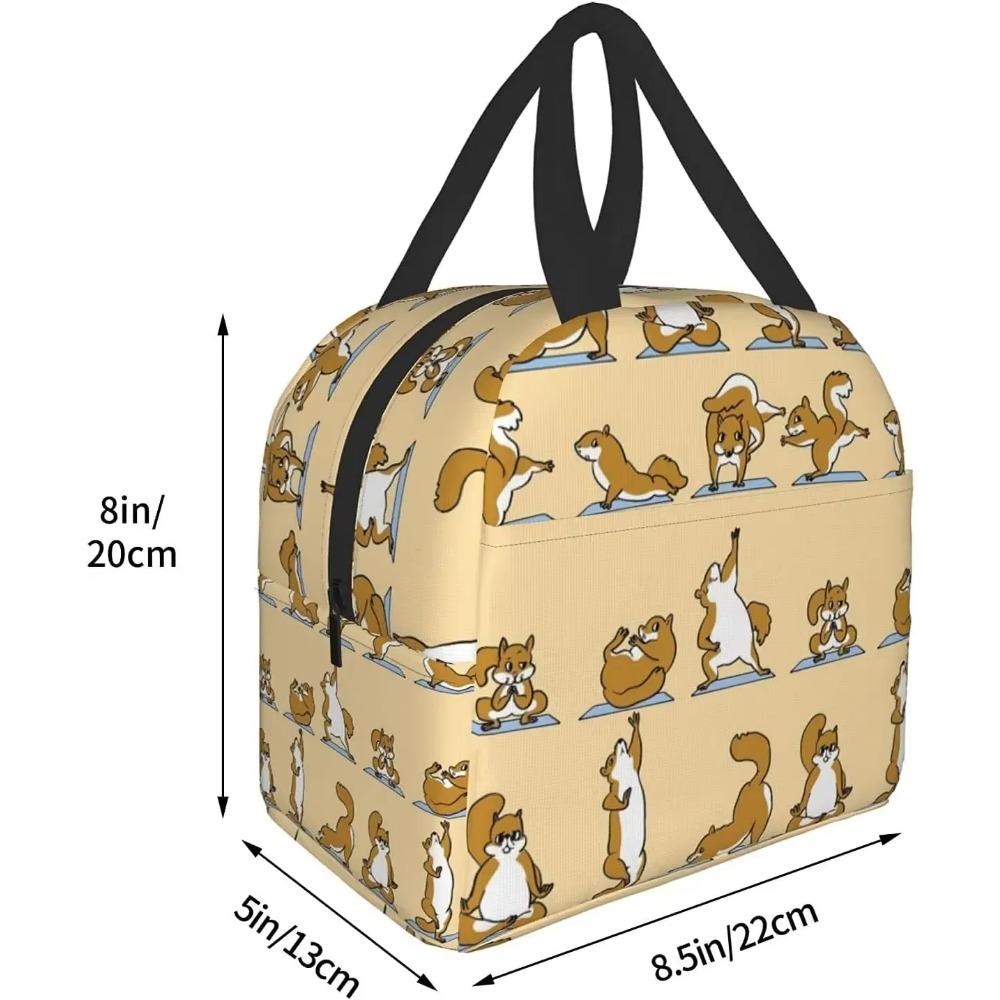 Cute Animal Yoga Lunch Bag Cooler Bag Women Men Tote Bag Insulated Lunch Box Thermal Lunch Bag for Picnic Beach Fishing Work