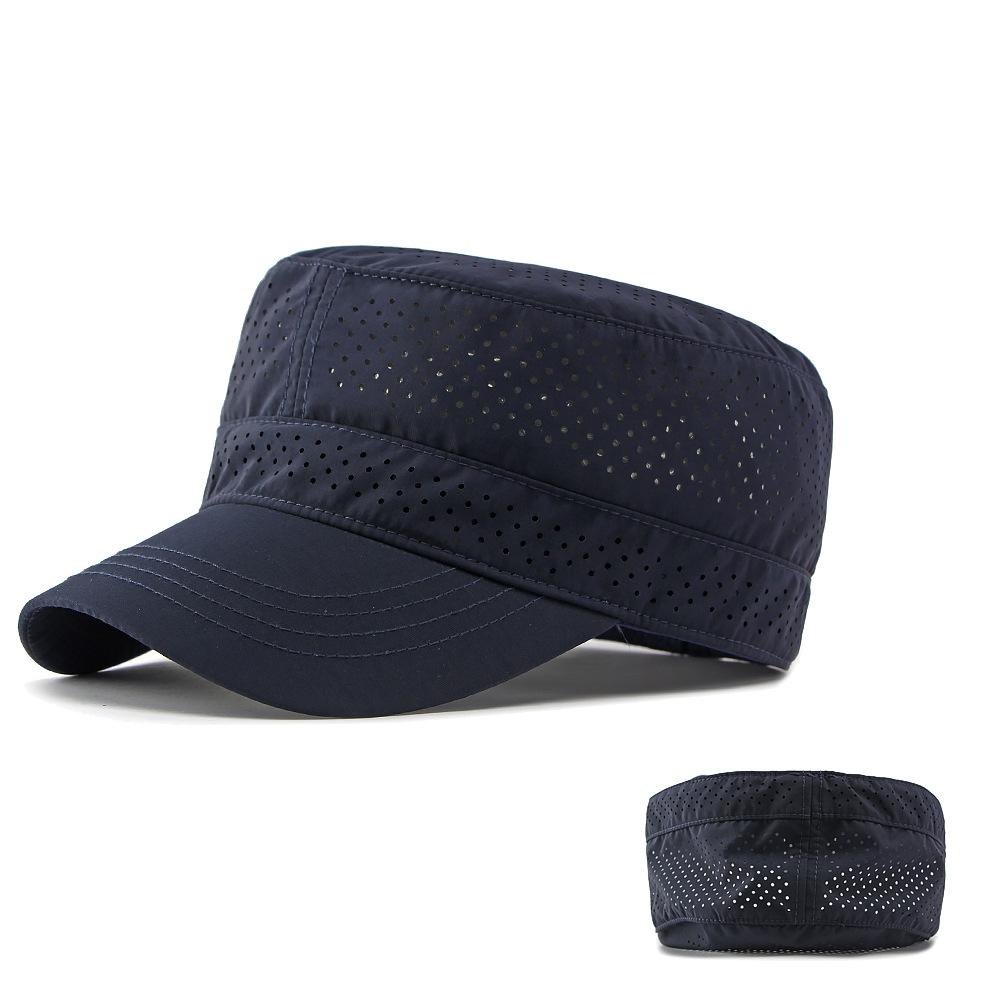 Summer Hat Men's Flat Top Hat Outdoor Mountaineering Cap Mesh Breathable Cap