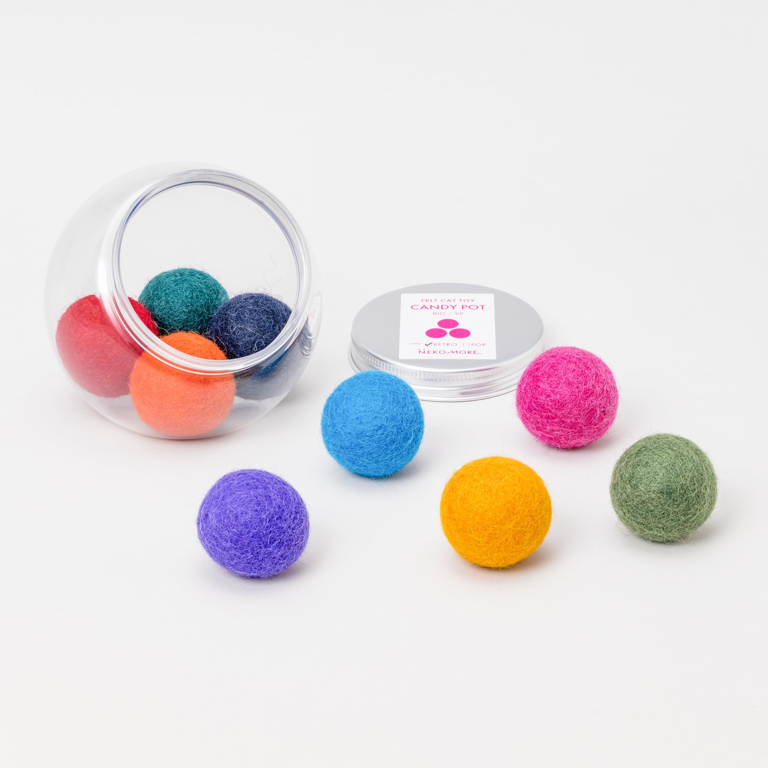 

NEKO MORE КОНФЕТНИЦА Фетровый Набор Игрушечных Мячиков для Кошек, Большой, Прибл.. 3,5 см, 9, (РЕТРО)