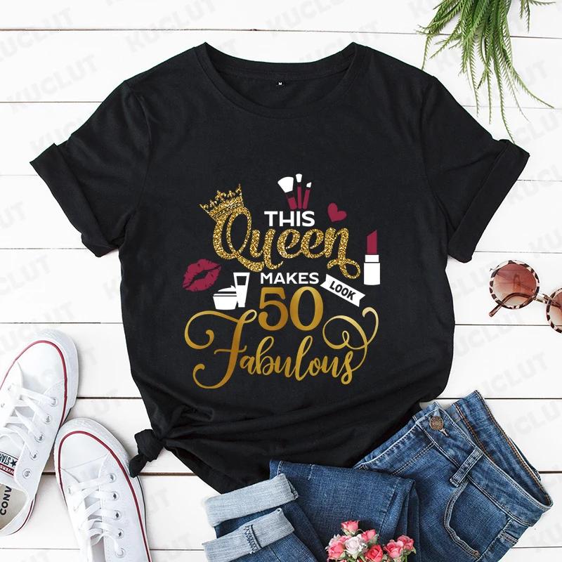 This Queen Makes Look 30405060 Fabulous Tshirts for Women Birthday Queen Tshirts Birthday Party T Shirts Graphic Tshirt Tops