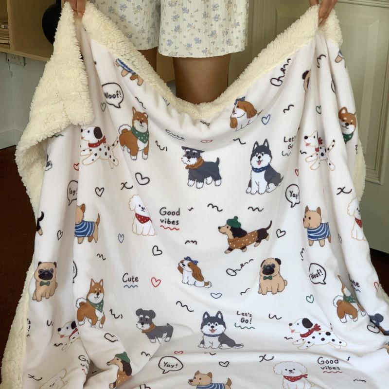 Winter Thick Milk Fleece Blanket Office Nap Sofa Bed Kids Students
