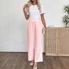 Women's Comfortable  Color Loose Wide Leg High Waist Casual Pants