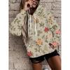 Womens Oversized Hooded Sweatshirt With Botanical Cartoon Print Loose Fit Comfortable Casual Top 2025