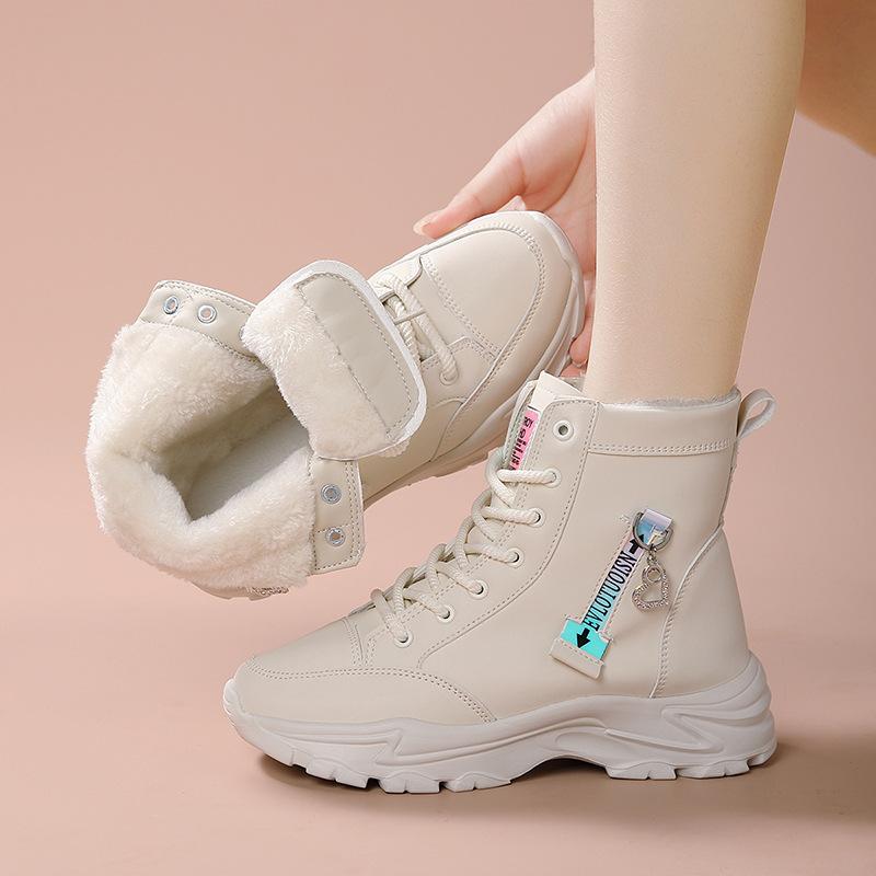 Mom shoes cotton shoes winter piled thickened warm sports shoes outdoor non-slip casual snow boots