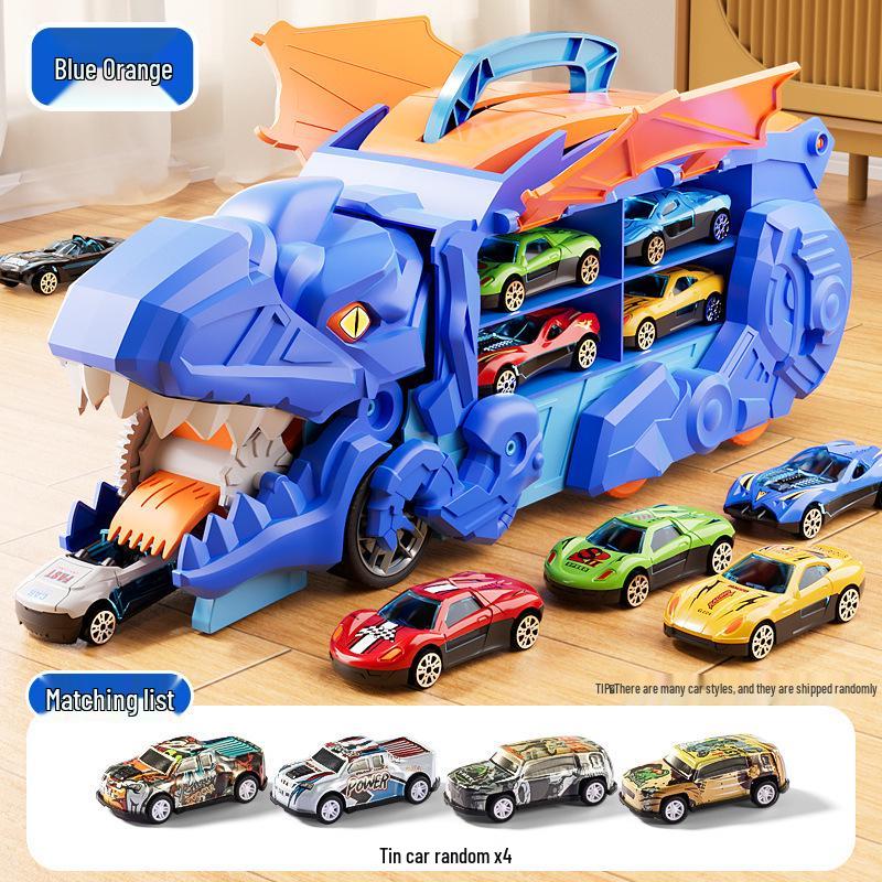 3-in-1 Transforming Dinosaur Toy Car Set for Kids Aged 3-5 with Mini Car Storage