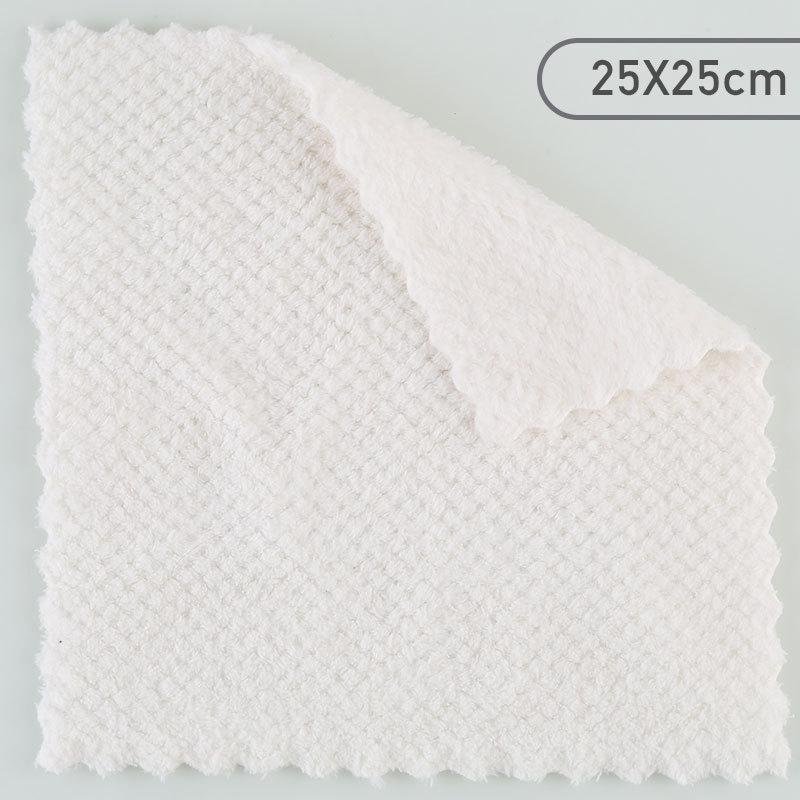 Coral Fleece Teak Dishcloth Household Kitchen Dishcloth Water-absorbing and Non-shedding Dishcloth Household Cleaning Scouring Pad