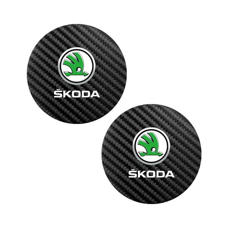 Car Sticker 2Pcs Car Coaster Water Cup Mat Non-Slip Pad For New Skoda Octavia Kodiaq Fabia Superb Karoq Yeti Rapid Mk3 Vrs