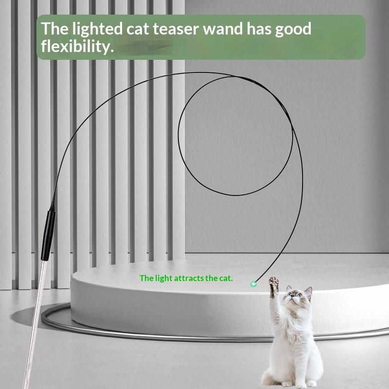 LED Laser Cat Teaser Stick Ultra Long Cat Stick Toys Interactive Pet Boredom Relief Toys For Cats Cat Wand Toy Pet Supplies
