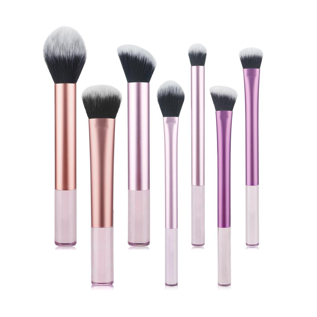 7 Transparent Rod Makeup Brush Cover Brush, Eyeshadow Brush Loose Powder Brush