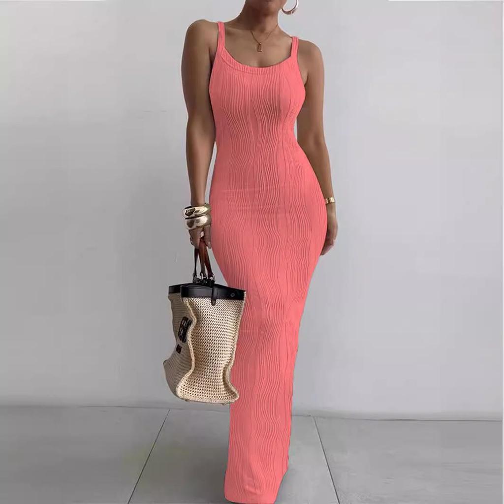2026 European & American Women's Sleeveless Fitted Long Dress