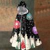 Christmas Print - A Stylish Long Hooded Cape Suitable For Both Men And Women