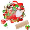 Self-adhesive New Year Carnival Photo Props Christmas Decorations Cartoon Card Party Supplies