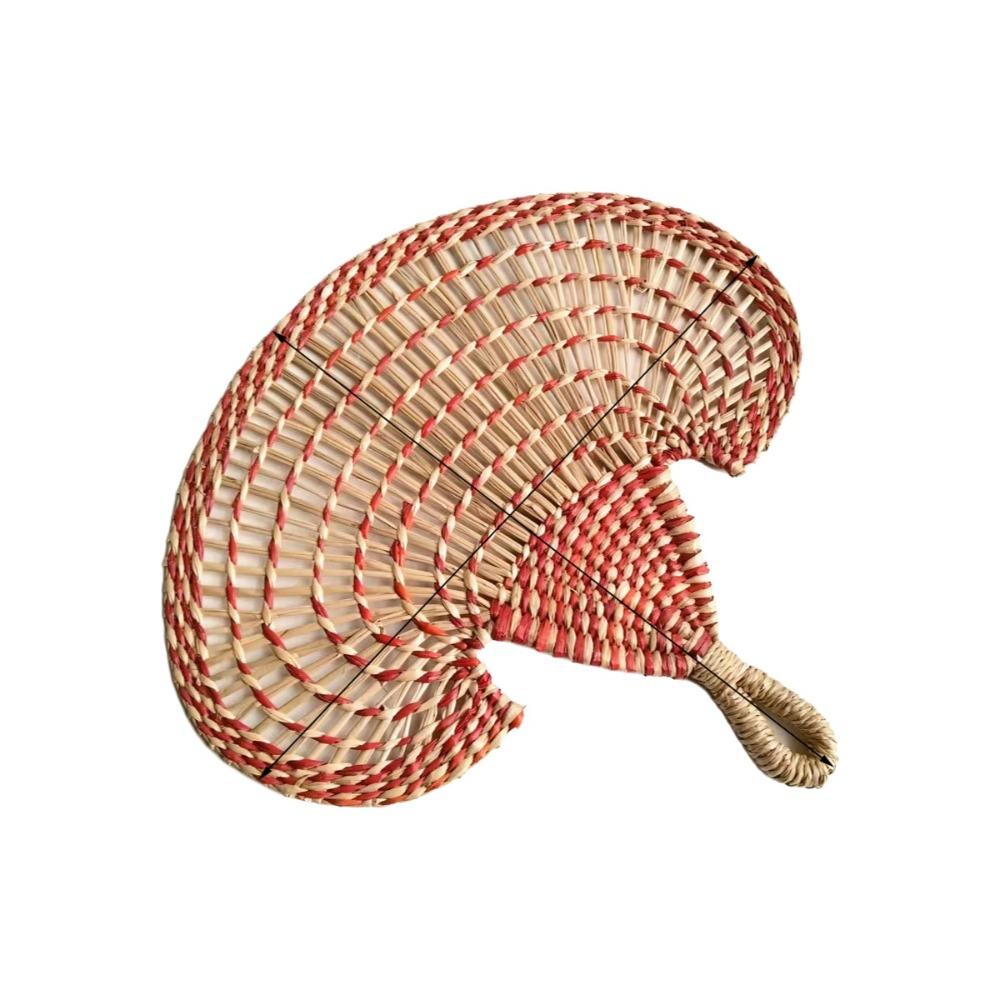 Bohemian Hand-woven Straw Fan Colorful Hand Braided Fan Decorative Handmade Fan  Beach