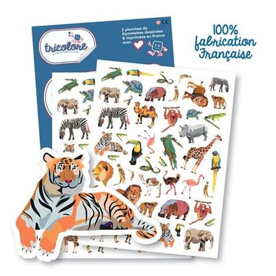 Stickers - Jungle Animals - Safari - Lion - Tiger - Savannah - 94 Pieces