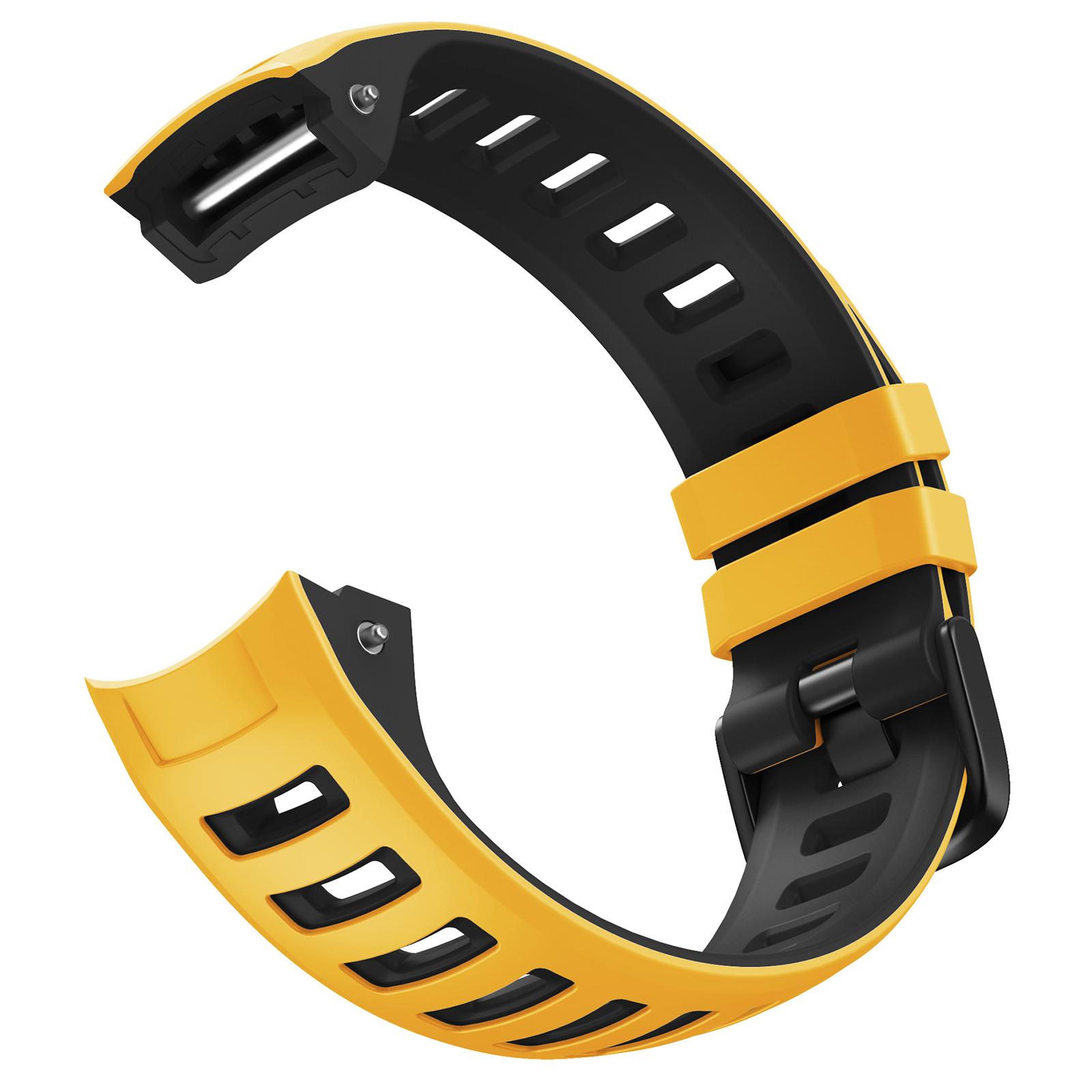 

Silicone Watch Band for Garmin Instinct/Esports/Solar/Tide/Tactical Dual Color Smartwatch Replacement Strap Yellow/Black