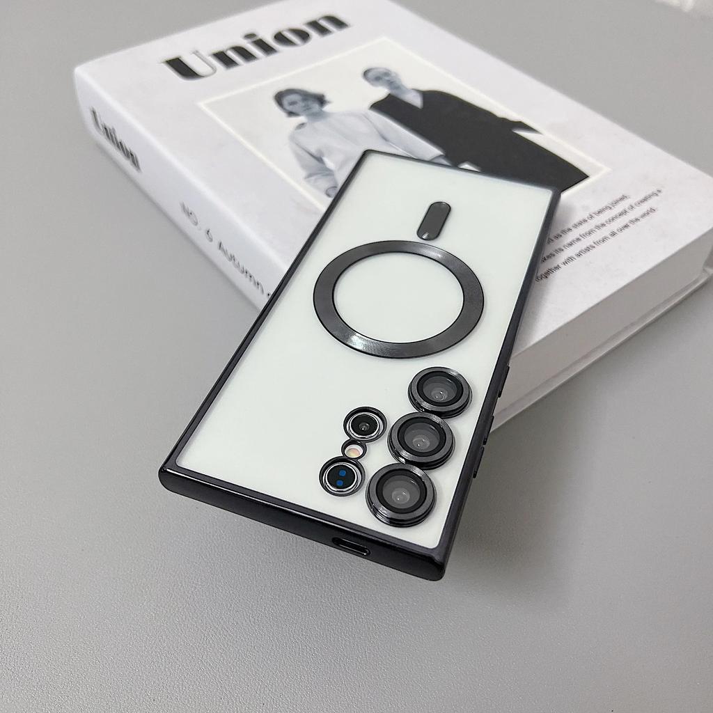 Husă Transparentă Plată Magsafe pentru Samsung Galaxy S25 S24 S22 S21 S23 Ultra Plus Încărcare Magnetică Wireless Acoperire Moale din Silicon