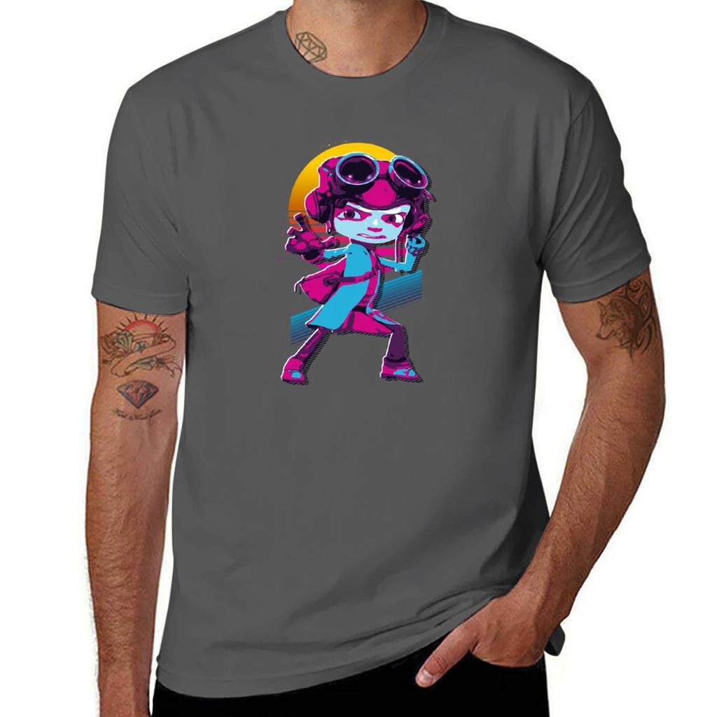 Psychonauts 2 - Raz *80s Retro* T-Shirt Blacks Anime Basketball Graphic Tees Korean Fashion Mens White T Shirts