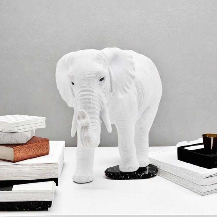 Resin Elephant Sculpture Luck and Wealth Symbol For Desk and Cabinet Decors
