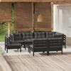 Day and Night - Day and Night Garden Furniture 9 Pieces and Cushions Black Solid Pine Wood