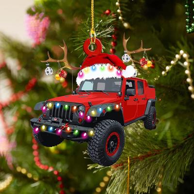 Χριστουγεννιάτικο Στολίδι Οχήματος Ακρυλικό Φορτηγό Τρακτέρ Αεροπλάνο Χριστουγεννιάτικο Στολίδι Δέντρου για Διακόσμηση Εορταστικού Πάρτι