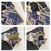 Bolsa de pano de vela nacional feminina verão moda portátil lancheira de linho bolsa bento