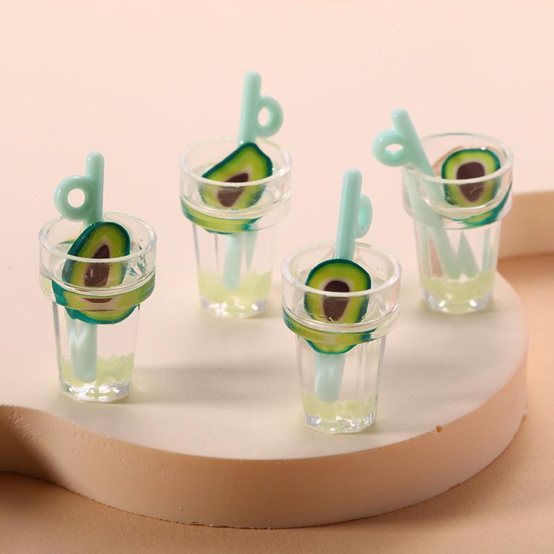 Mini Luminous Fruit Straw Cup Keychain Pendant - Cute Jewelry Accessory