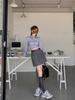 2024 Women's Spring A-Line High Waist Skirt, American Style Gray