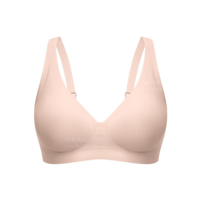 Large size underwear women s jelly glue upper support thin large chest small chest seamless invisible soft support bra S