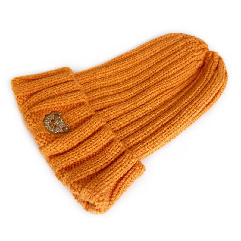 Cozy Autumn/Winter Crochet Baby Beanie with Embroidered Bear